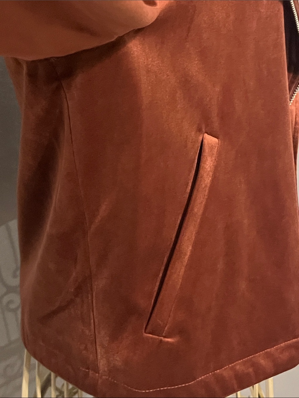 Women’s velvet Jacket - Rust Brown - Picture 5 of 6